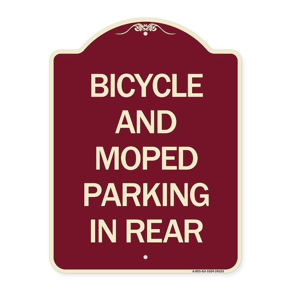 Bicycle and Moped Parking in Rear Heavy-Gauge Aluminum Architectural Sign, 24" x 18", BU-1824-24326